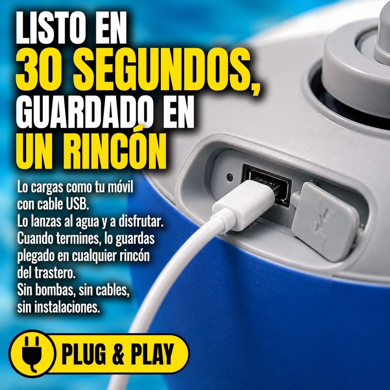 Listo en 30 segundos, sin instalación ni quebraderos