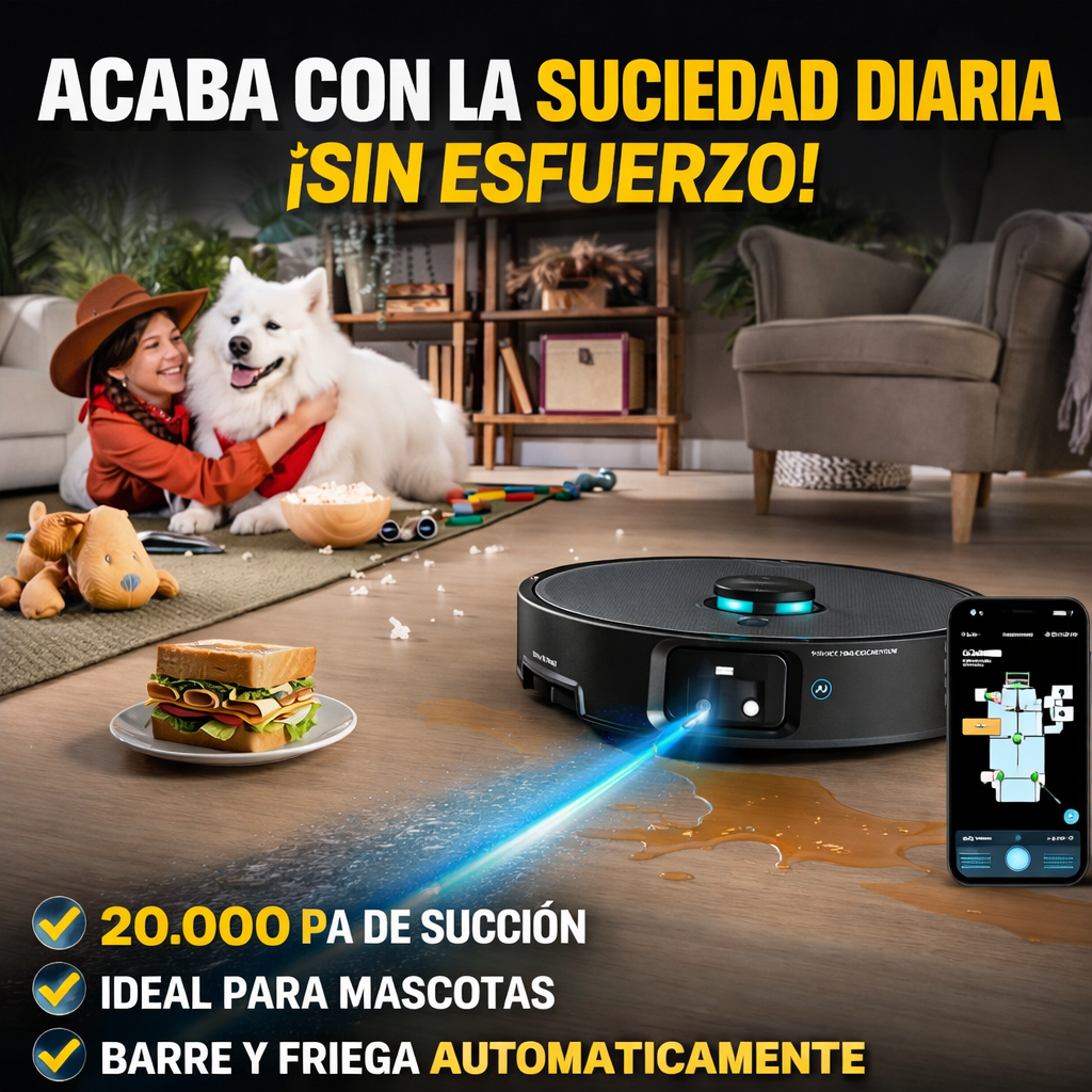 Robot Aspirador Inteligente 4 en 1 – Limpieza Automática Total