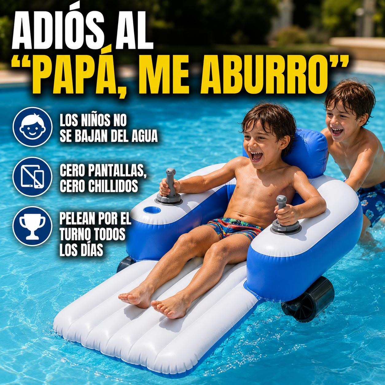 Tus hijos no se van a despegar de la piscina