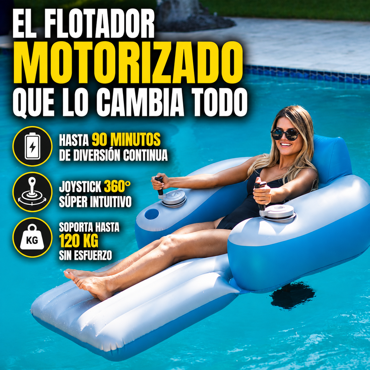 AquaGlide Pro – El Flotador Motorizado que Convierte tu Piscina en un Parque Acuático